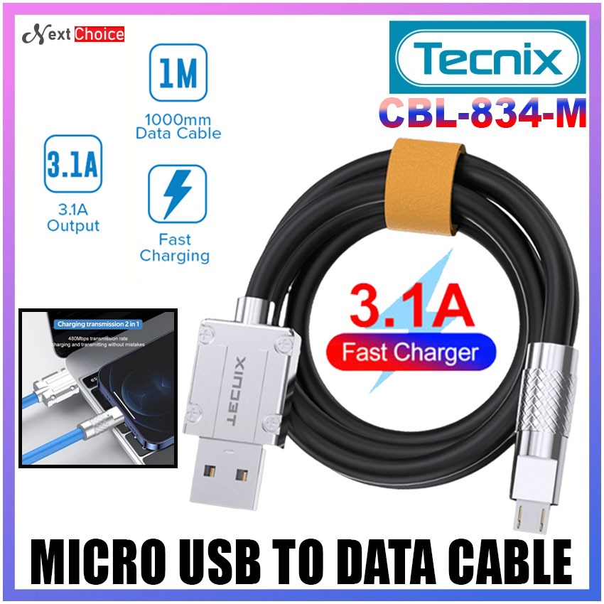 Tecnix Cbl M Usb To Micro Data Cable Liquid Silicone Cable Metal