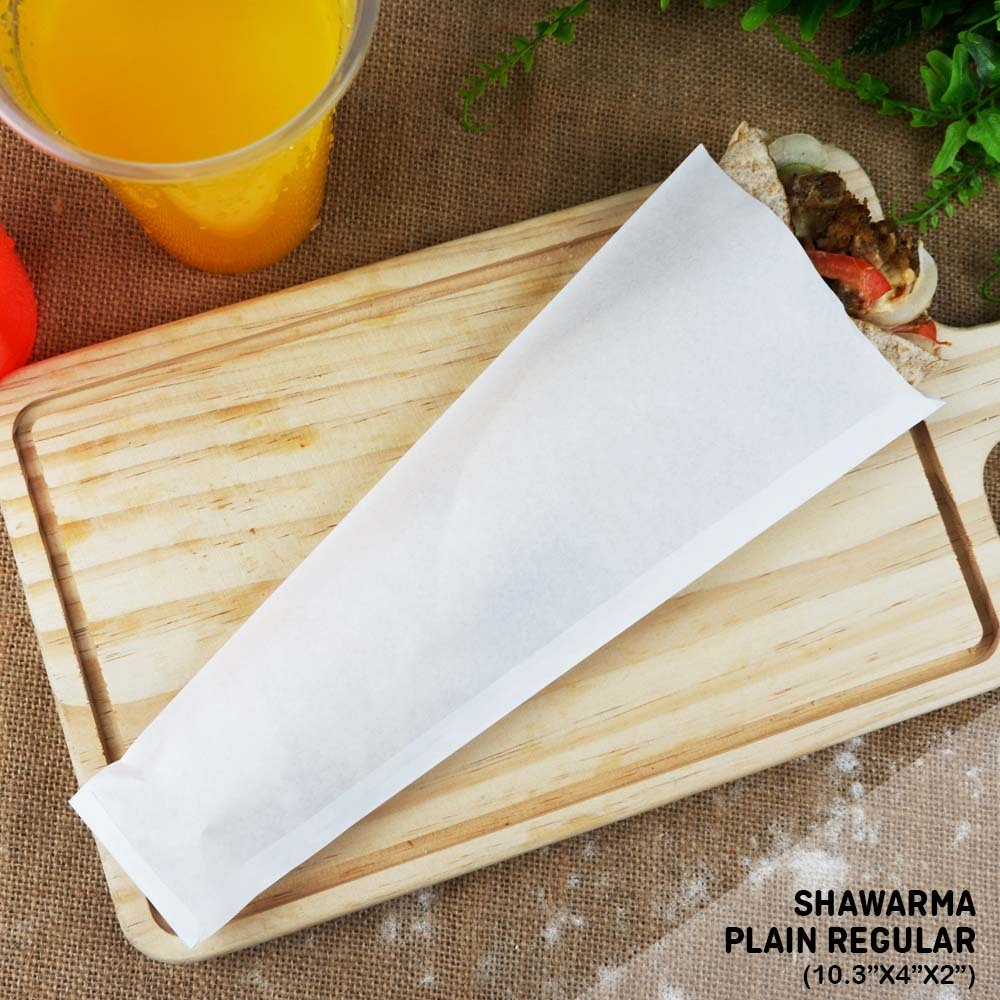 (500pcs WHOLESALE) Shawarma Wrapper PLAIN Pouch Biodegradable Cone ...