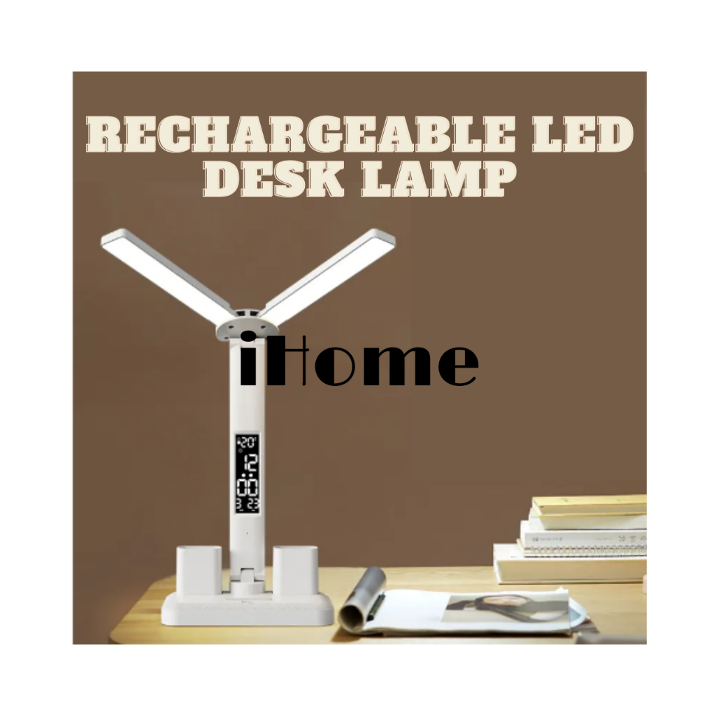LED Double Head Rechargeable Desk Lamp Table Lamp Study Light with ...