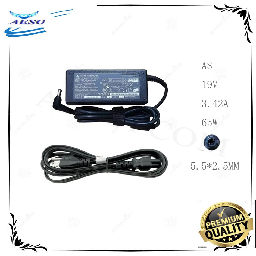 AP-20 Laptop Charger Adapter For Asus 19v 3.42a 65w (Black) | Shopee ...