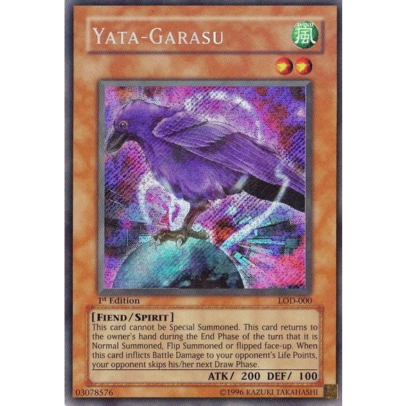 Yu-Gi-Oh Singles Yata-Garasu LOD-000 Secret Rare 1st Edition (Lightly ...