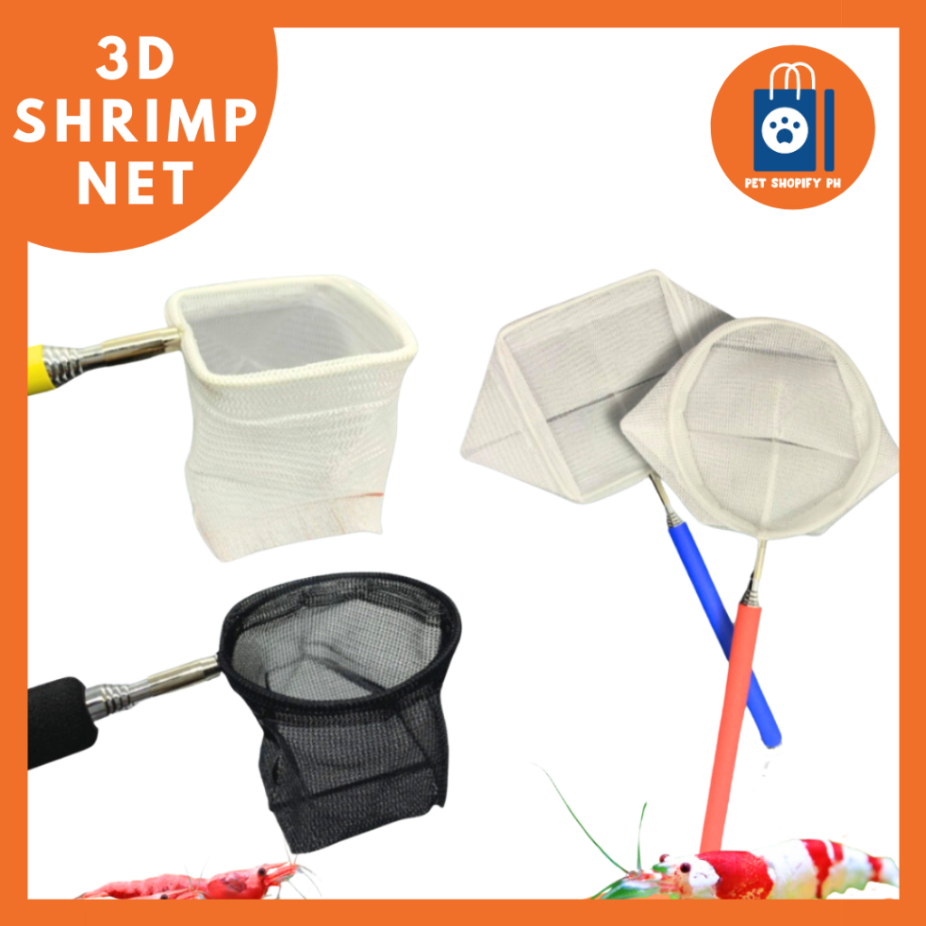 Aquarium 3D Shrimp Net Round Square Fish Net Retractable | Shopee ...