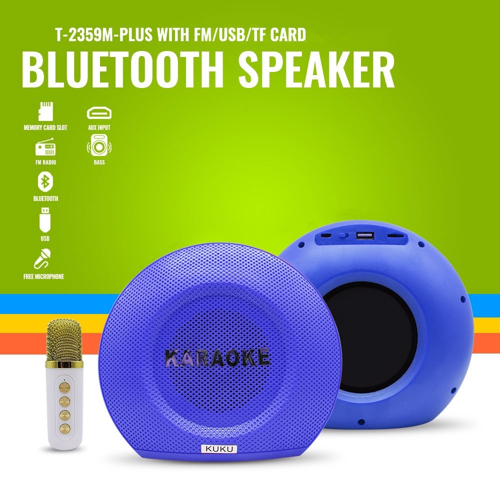 Bluetooth Speaker with mic Wireless Bluetooth Dual Microphone Karaoke ...