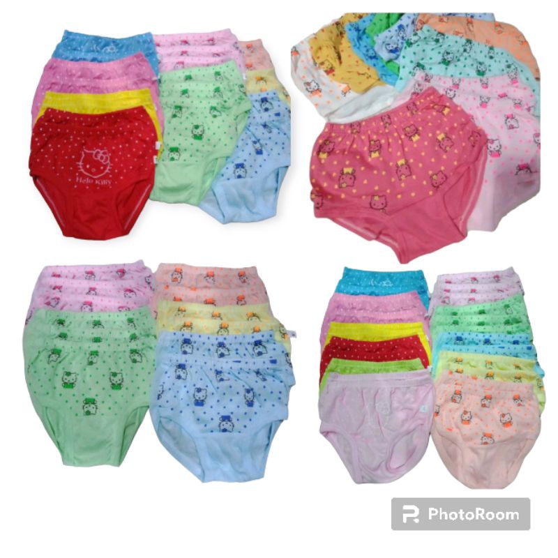 6 pcs/ FOR GIRL KIDS PANTY FIT 2 TO 3 YEAR OLD, 4 TO 6 YEAR OLD/ RANDOM  DESIGN