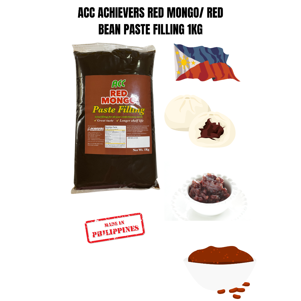 Achievers Red Mongo Paste Red Bean Filling (1kg) Premium Quality NEW ...