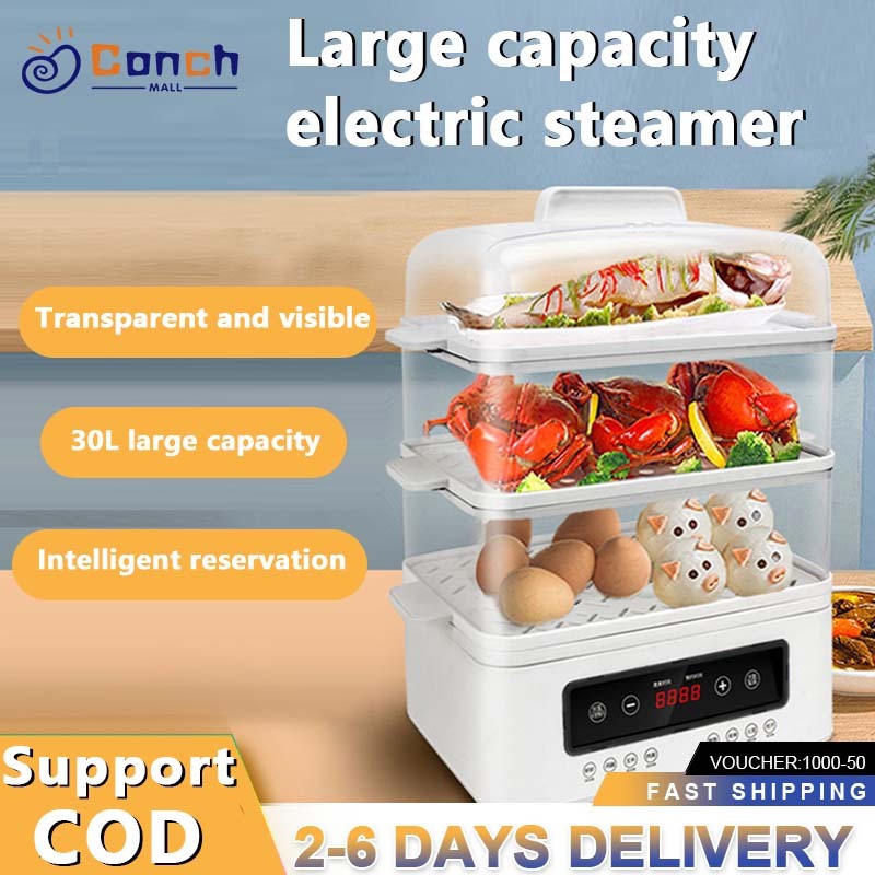 3L electric steamer multifunctional three-layer breakfast machine large ...