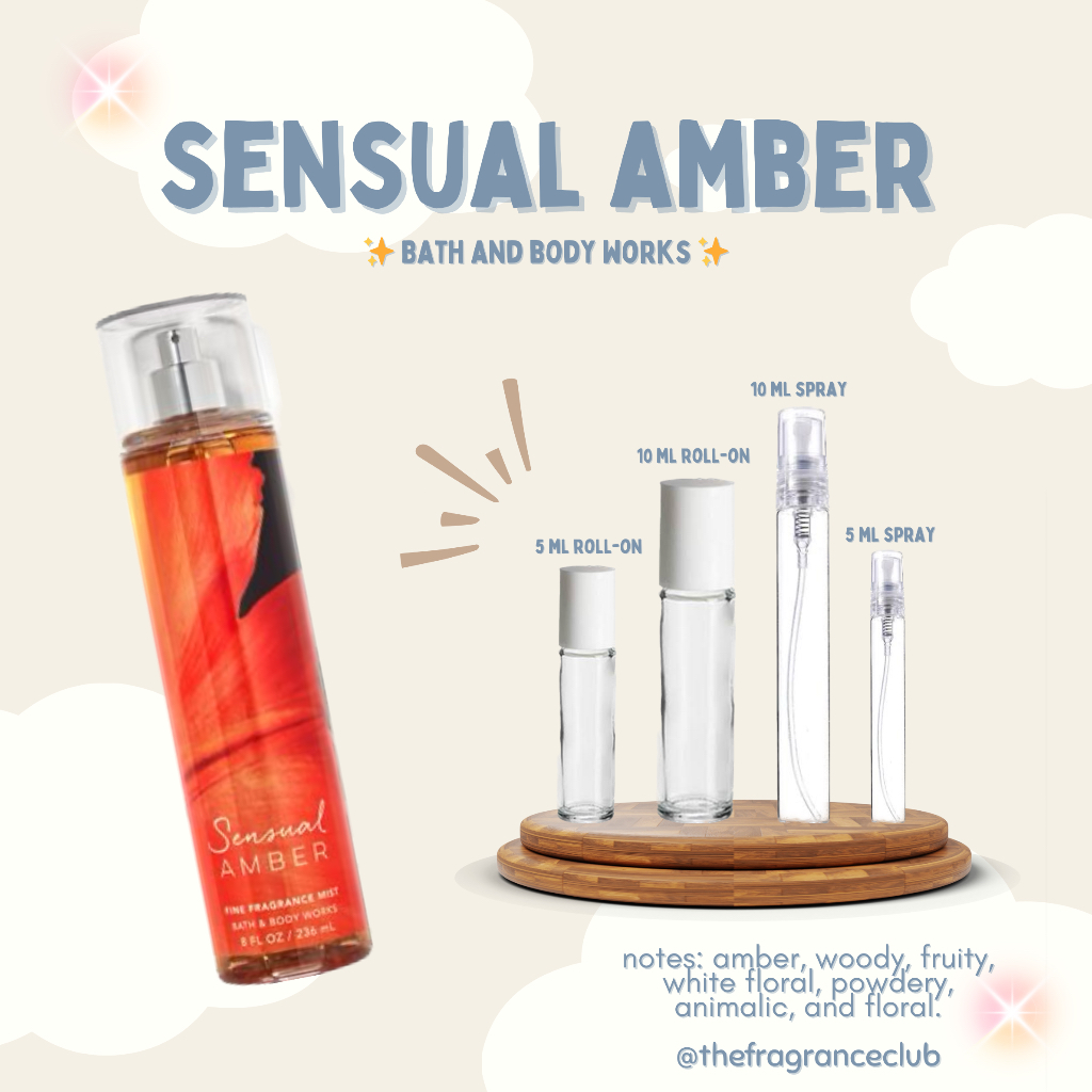 Sensual Amber - Bath and Body Works Decants Perfume Body Mist 10ml 5ml  (Roll-on / Spray)