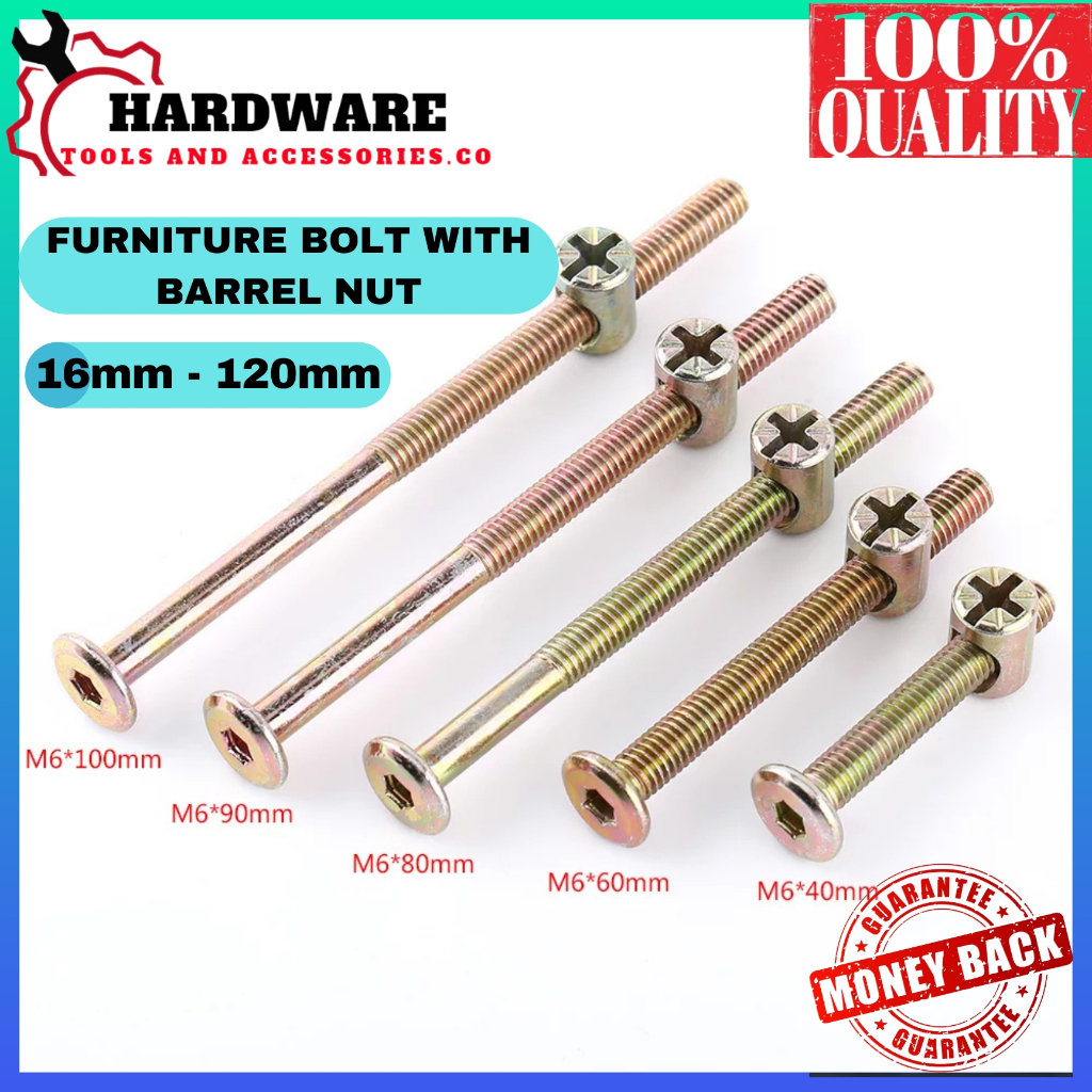 Furniture Fastener, Furniture Bolt, M6 Carbon Steel Furniture Bolts and