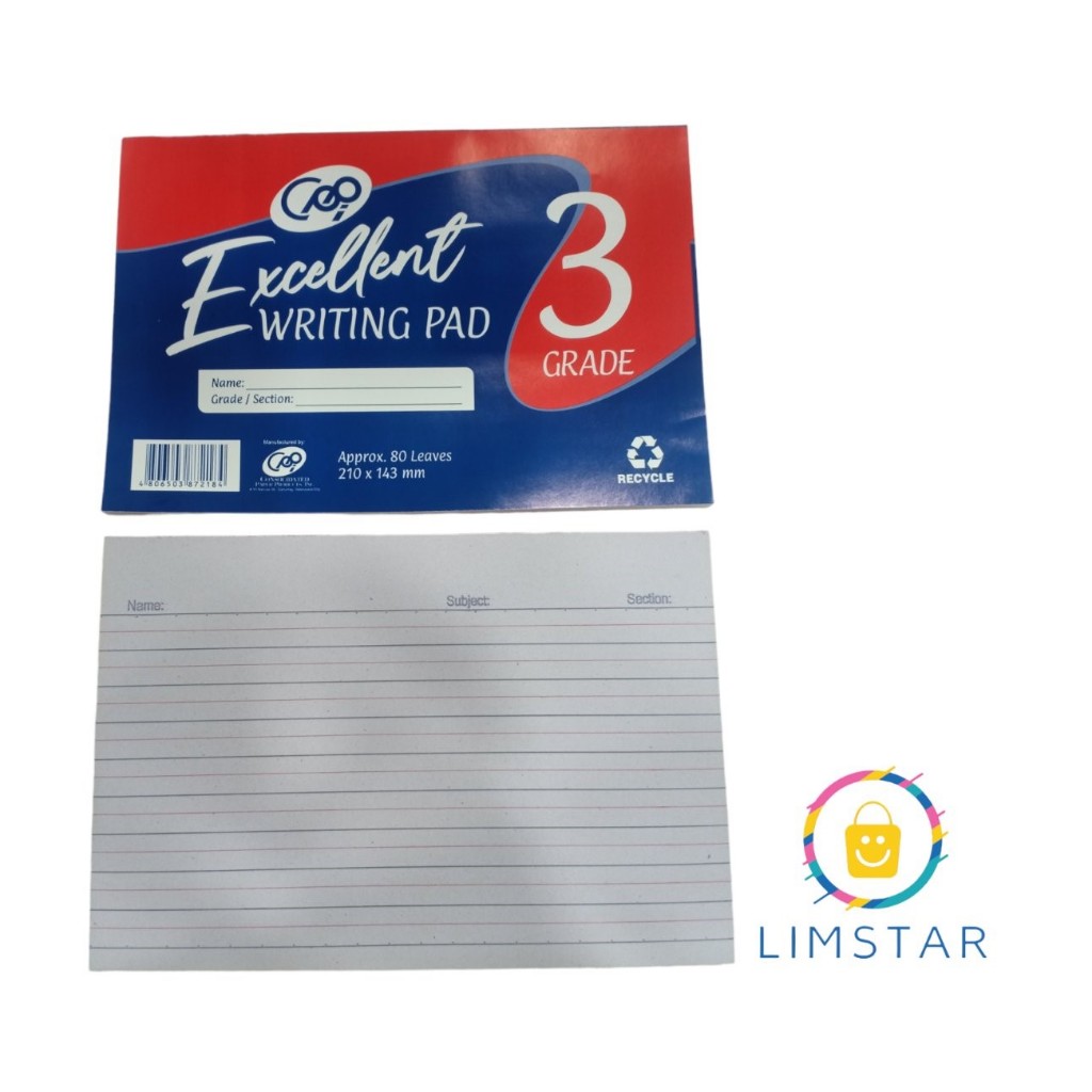 EXCELLENT WRITING PAD GRADE 3 (1 PAD) Shopee Philippines