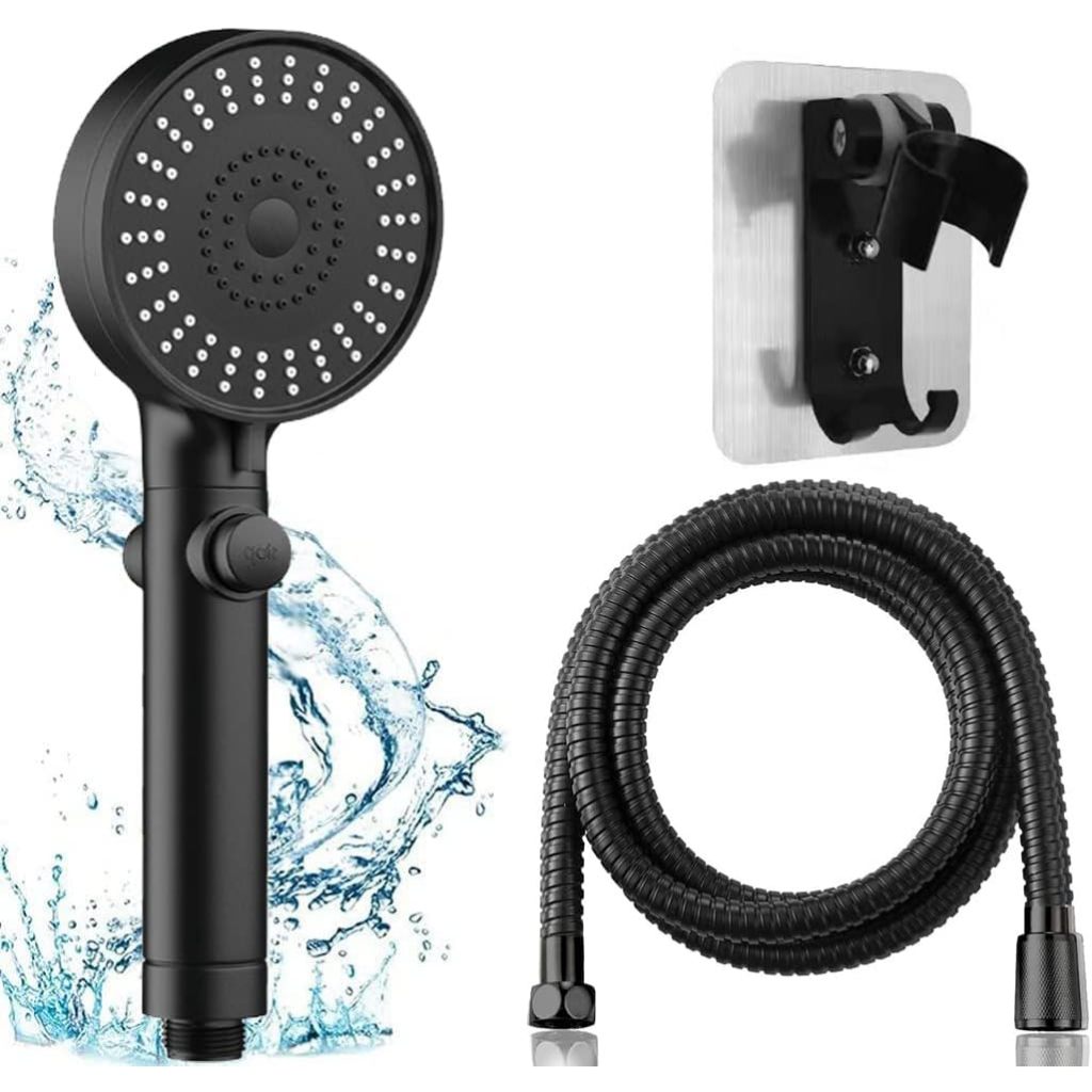 NEW 3 in 1 Shower Head With Hose Set Black High Pressure Bathroom ...