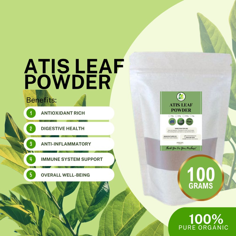 PURE ORGANIC ATIS LEAF EXTRACT POWDER 100g | Shopee Philippines