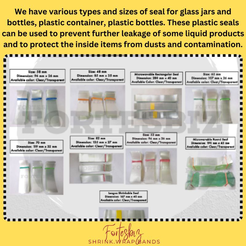 SHRINKABLE PLASTIC SEALER SOLD PER PACK/1000 PCS CLEAR AND PRINTED