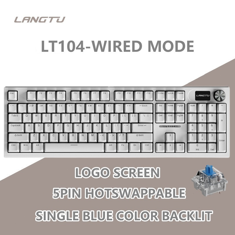 langtu LT104 Mechanical keybaord RGB backlit Hotswap Knob DIY Screen ...