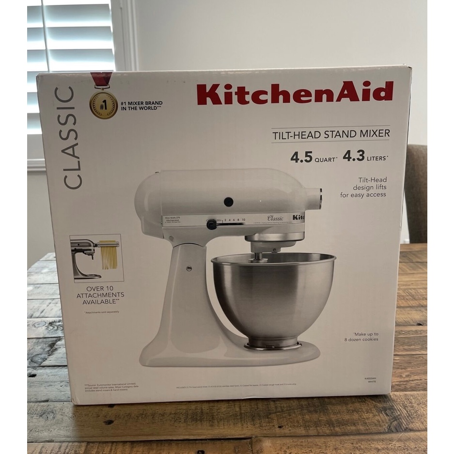 Kitchen Aid K45SSWH CLASSIC White 4.5 Qt Tilt Head Stand Mixer Brand New Sealed Shopee Philippines