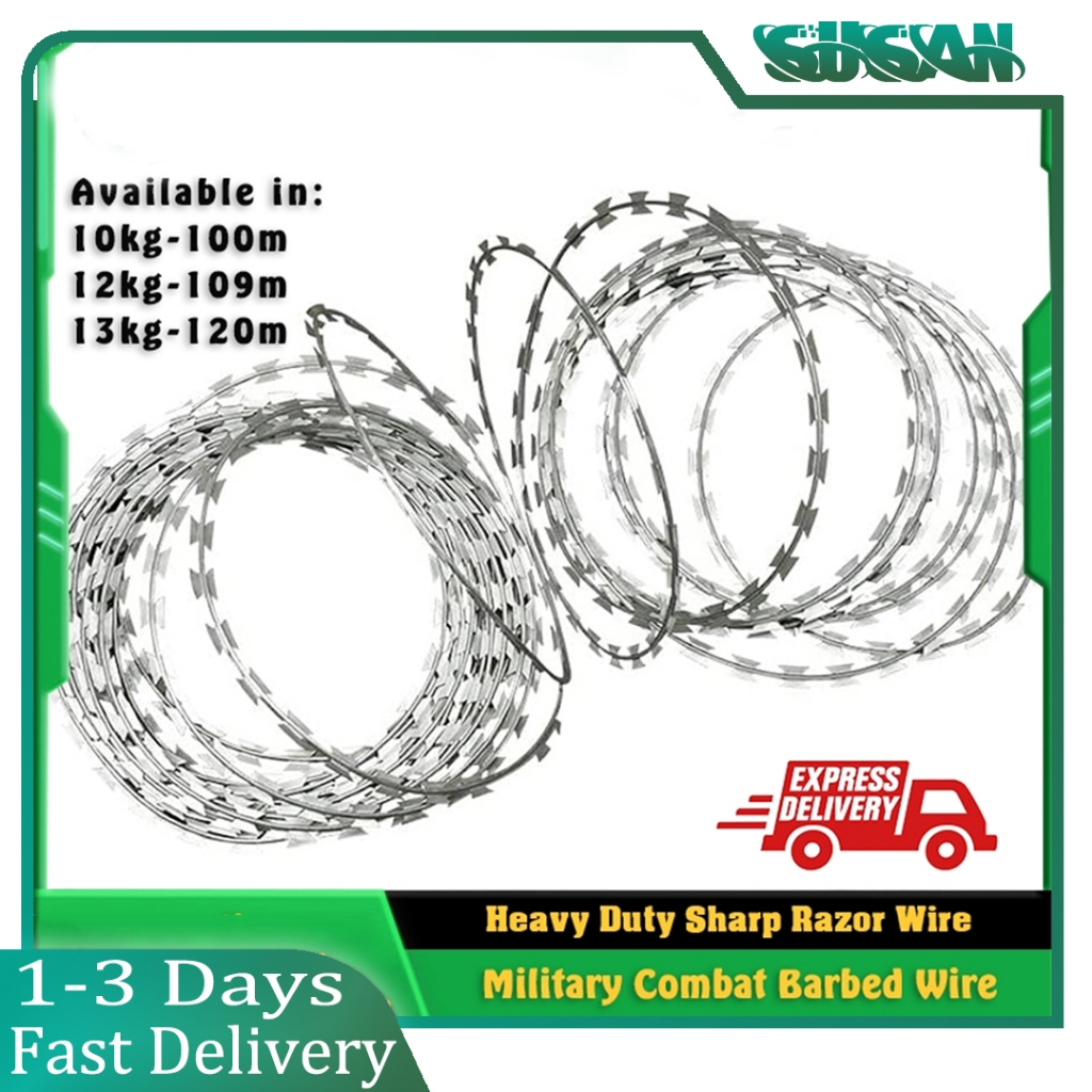 Razor Barbed Wire Sharp Hot Dipped Galvanized 2.5mm Thick for Anti ...