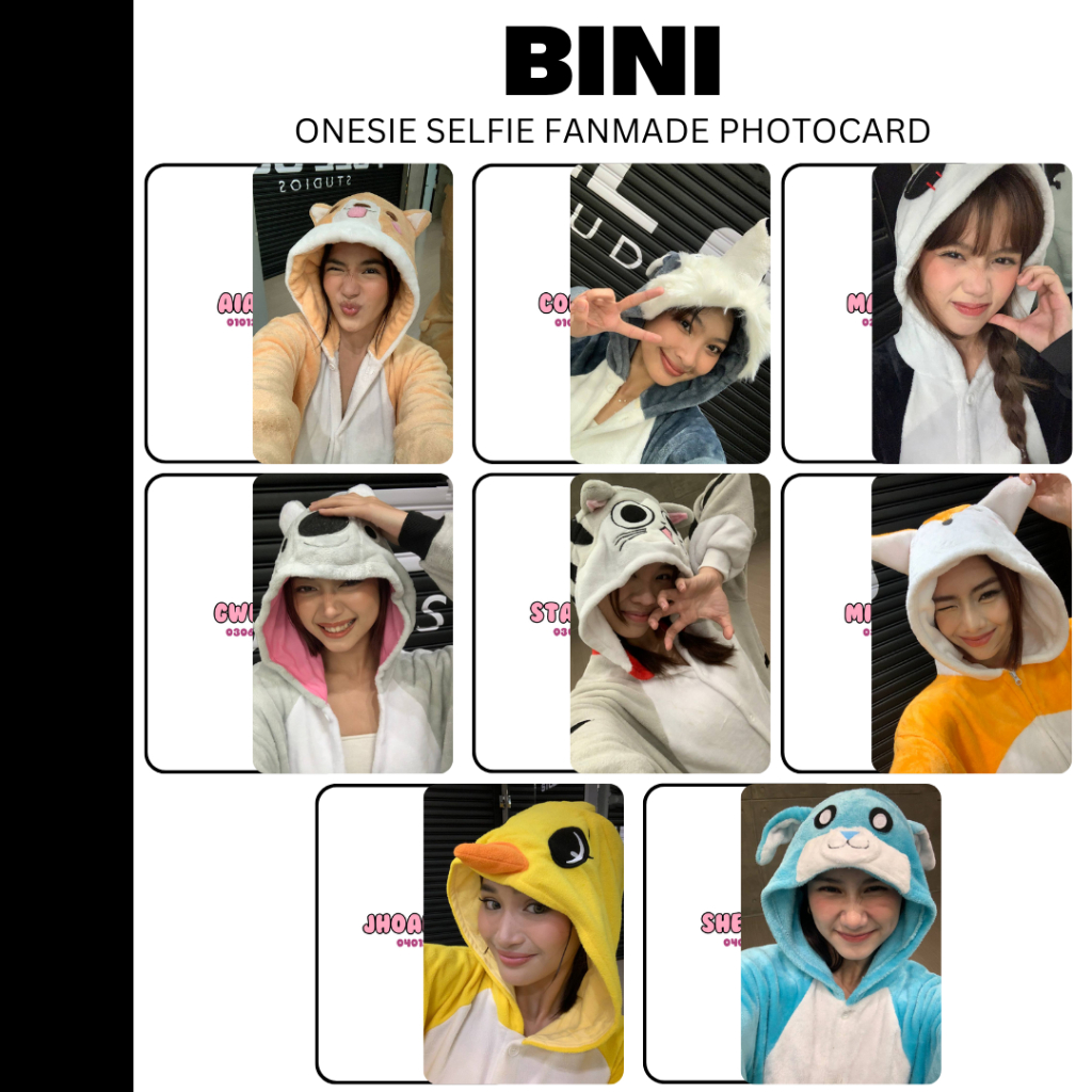 BINI OT8 Onesie Selfie Fanmade Photocard [With Backprint] | Shopee ...