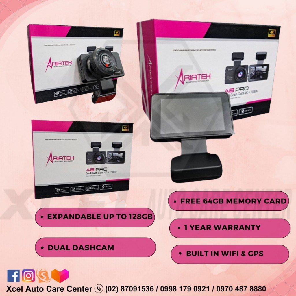 ARIATEK A8 PRO DUAL DASH CAM 4K + 1080P (EQUIP WITH GPS TRACKING ...
