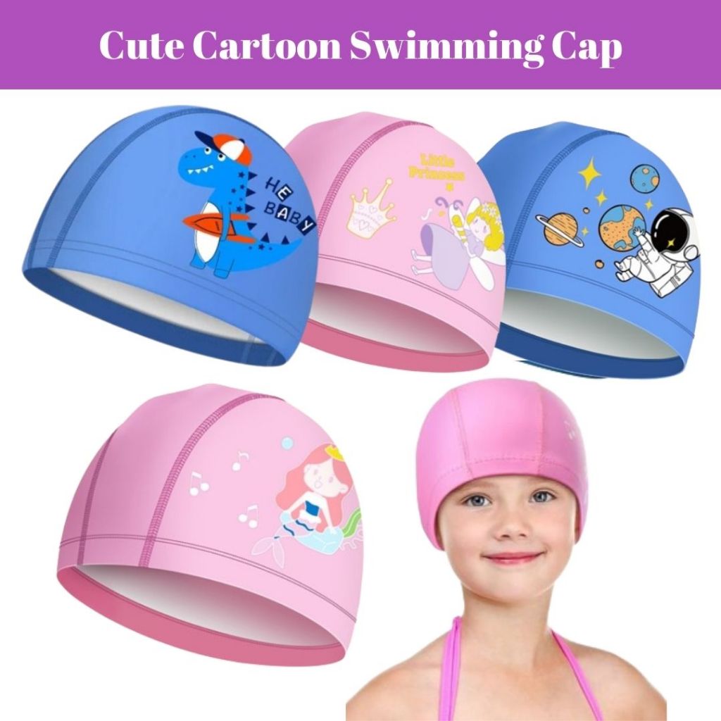  Summer Spandex Swimming Cap Bathing Anti-Slip Elastic Pool  Gym Underwater Water Sports Turban Comfortable Non Waterproof Swim Hat Wrap