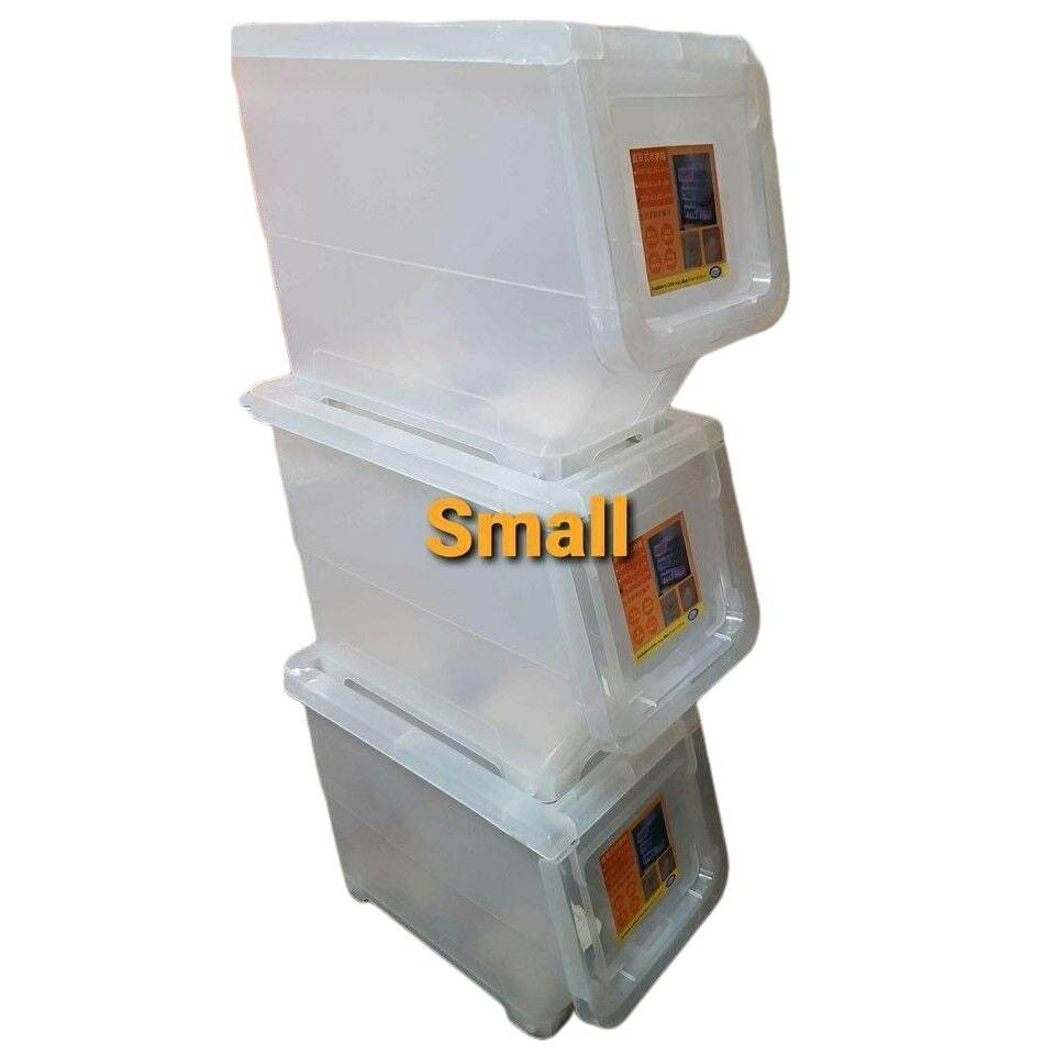 STORAGE BOX STACKABLE TRANSPARENT BOX with WHEELS FLIP TOP #EC 2016 ...