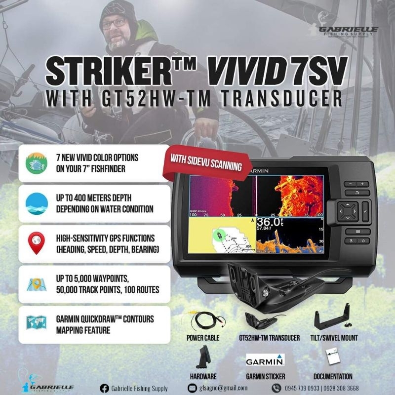 Garmin Striker Vivid 7sv with GT52HW TM Transducer Fish Finder w