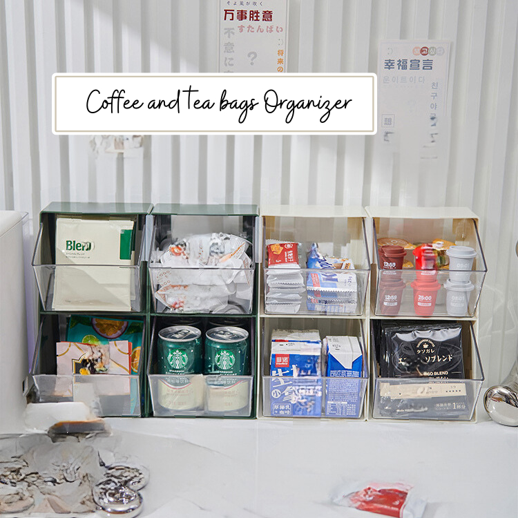 Coffee Tea Bag Storage Rack, Desktop Section, Dustproof Finishing Rack ...