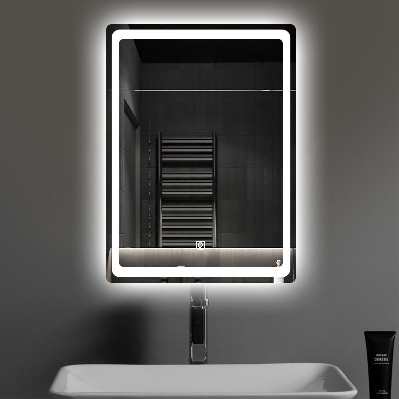 Bathroom Mirror with LED Light Smart Touch Decoration Wall Mounted ...