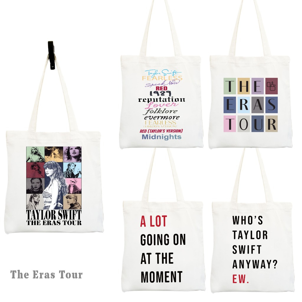 TAYLOR SWIFT - THE ERAS TOUR INSPIRED THICK CANVAS TOTE BAG WITH ZIPPER ...