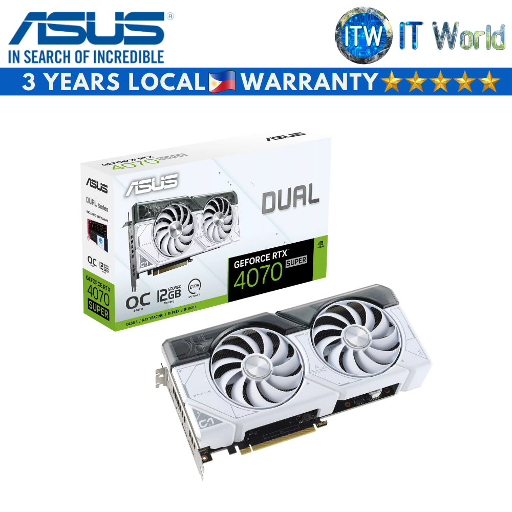 ASUS Dual GeForce RTX 4070 SUPER White OC Edition12GB GDDR6X Graphics