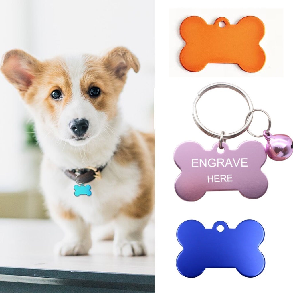 Laser printing custom pet ID tag name tag anti-loss lettering dog tag ...