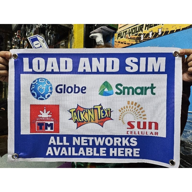 LOAD AND SIM Tarpaulin 3x2ft Quality Tarpaulin | Shopee Philippines