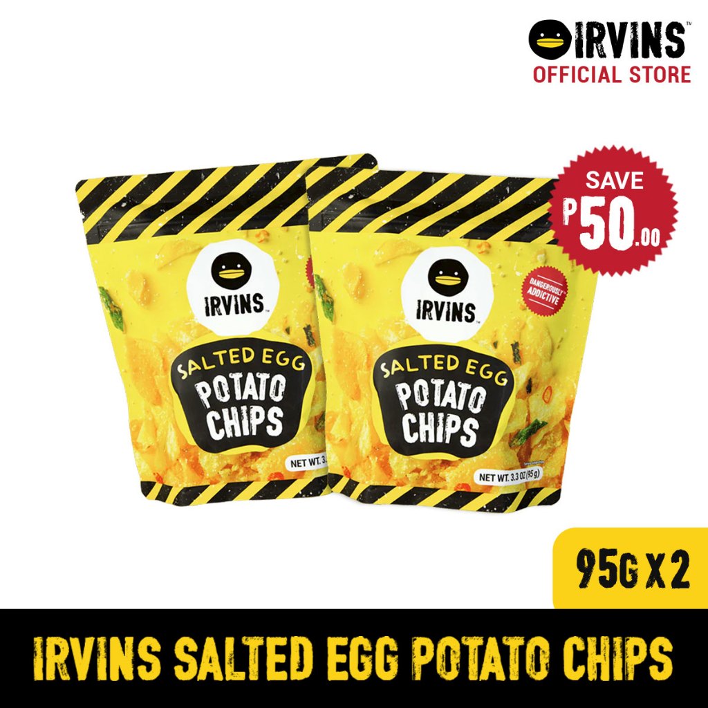 IRVINS Salted Egg Potato Chips 95g X 2 | Shopee Philippines