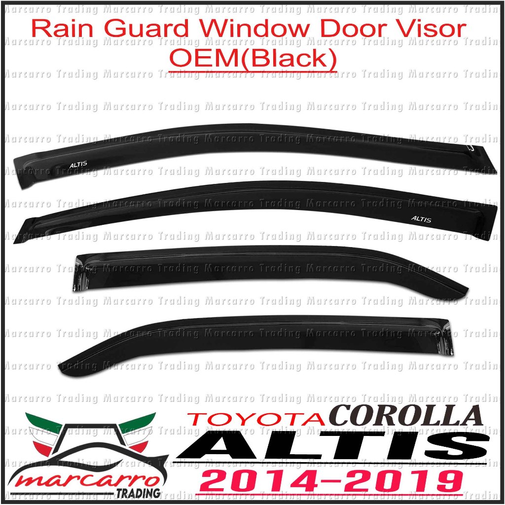 Fit 2014-2019 Toyota Corolla 3D Mugen Style Vent Window Visors Rain Su