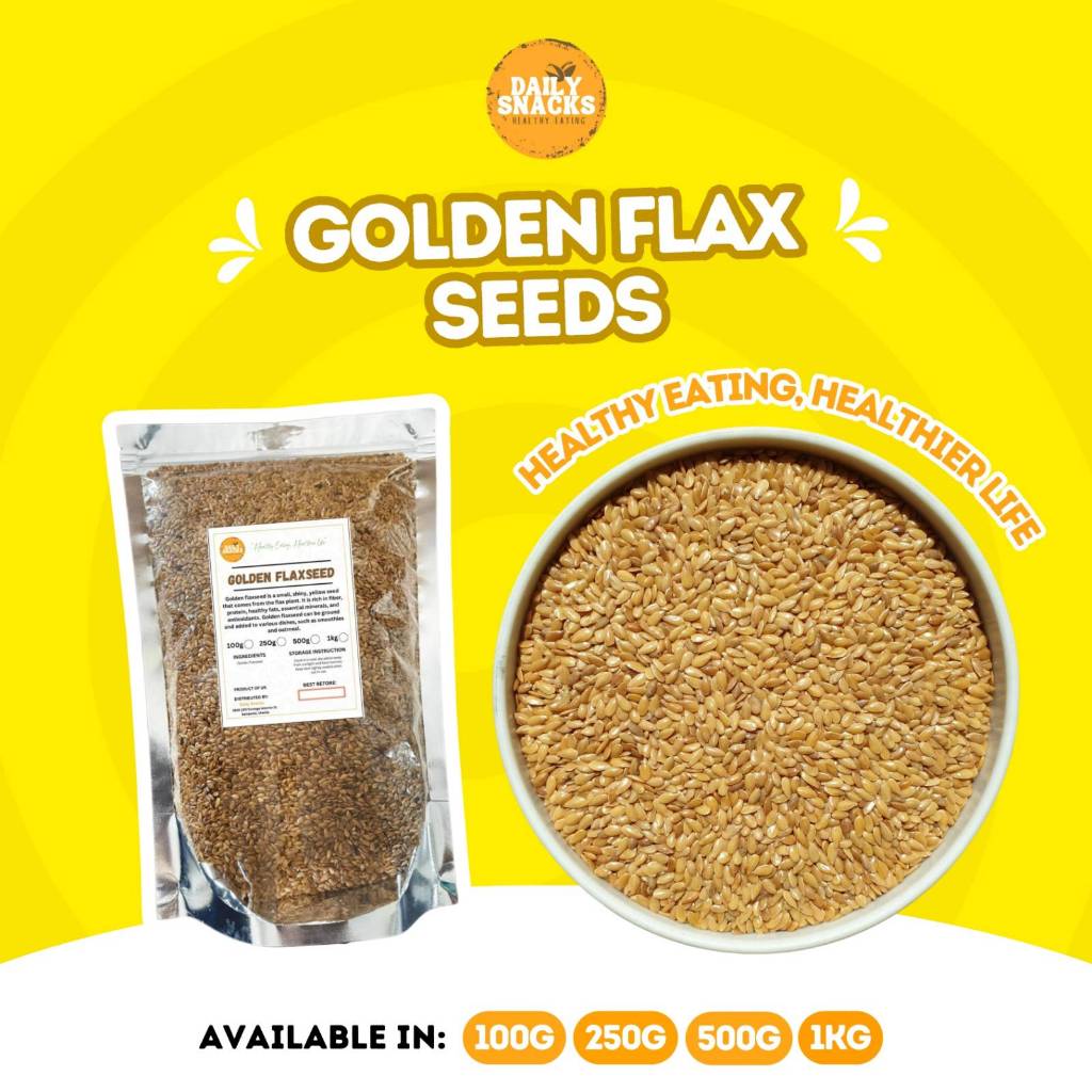 Daily Snacks Golden Flax Seeds (UK) in Ziplock Pouch Shopee Philippines
