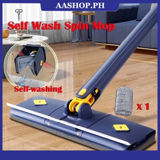 Hand Push Sweepers Self-wringing Triangle Extended Mop 360°Rotatable Hand  Free Flat Mop Microfiber Floor Squeeze Washing Lazy Tool Household Cleani