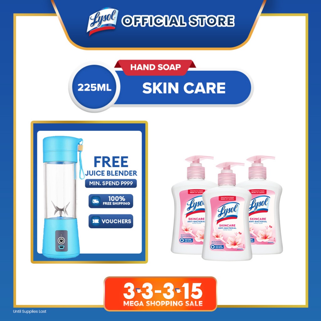 Lysol Antibacterial Hand Soap Skincare 225ml Triple Pack | Shopee ...