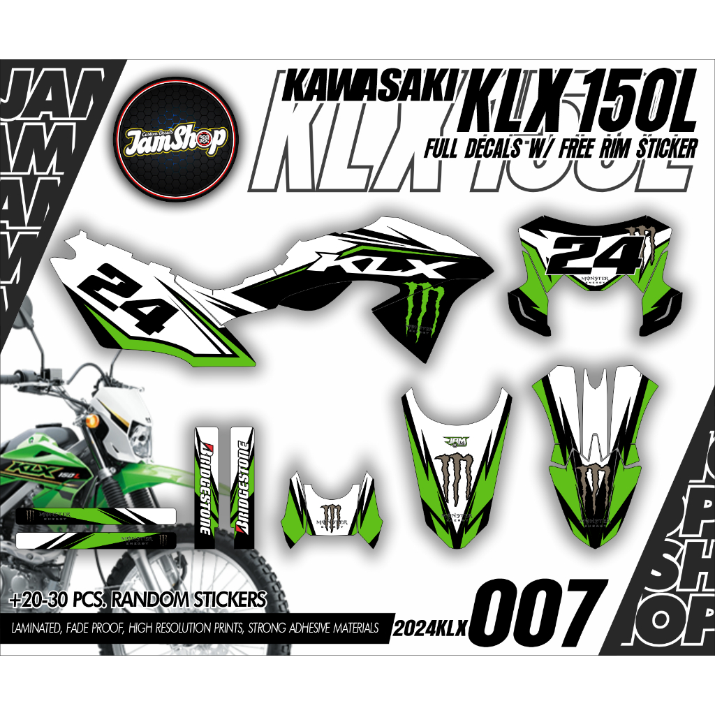 Kawasaki KLX 150L Full Decals Limited Design w/ FREE Rim Sticker ...