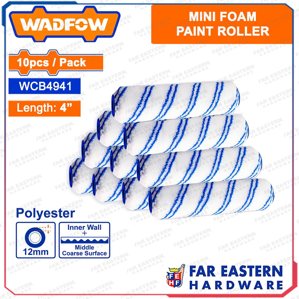 WADFOW Mini Foam Paint Roller Refill 4" 10pcs Set WCB4941 WFHT Shopee