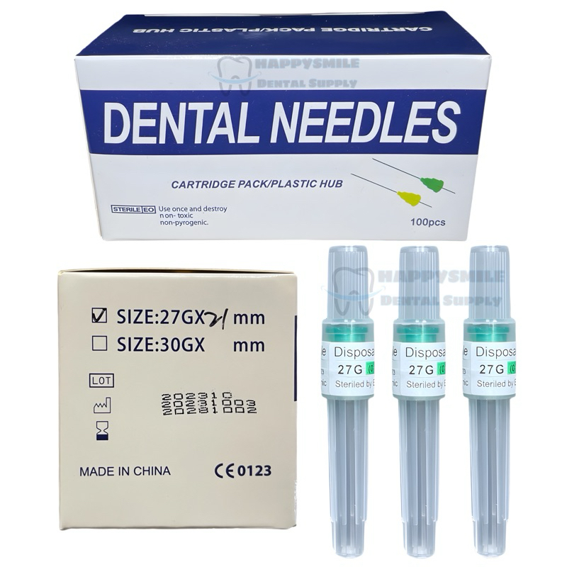 100pcs Denject Dental Needle Disposable Biodent Sterilized Gauge 27G