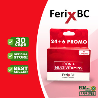 Ferix BC - Iron plus Multivitamins 24+6 Promo Capsules | Shopee Philippines