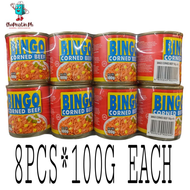 Bingo Corned Beef Canned Goods 8pcs*100g | Shopee Philippines