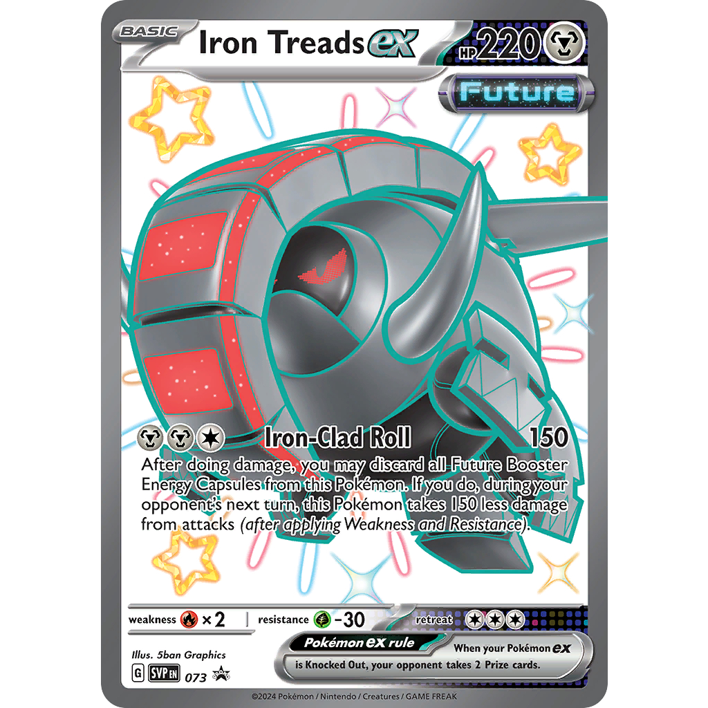 Shiny Full Art Iron Treads EX - SVP 73 - Scarlet and Violet - Pokemon ...