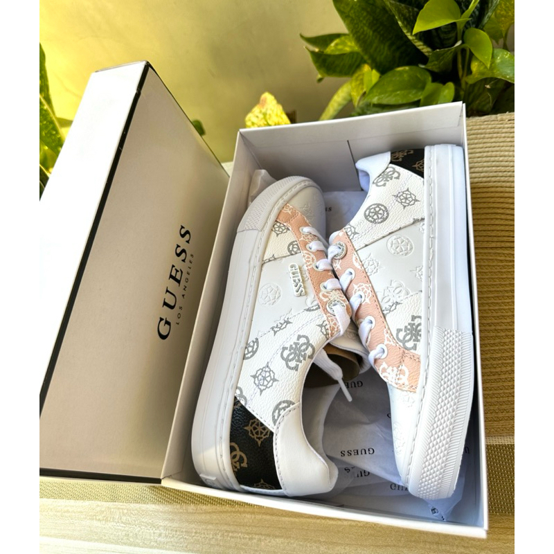 Guess US Leather White Cushioned Sizes 7.5 US Slip On Sneakers Arrived from US Shopee Philippines