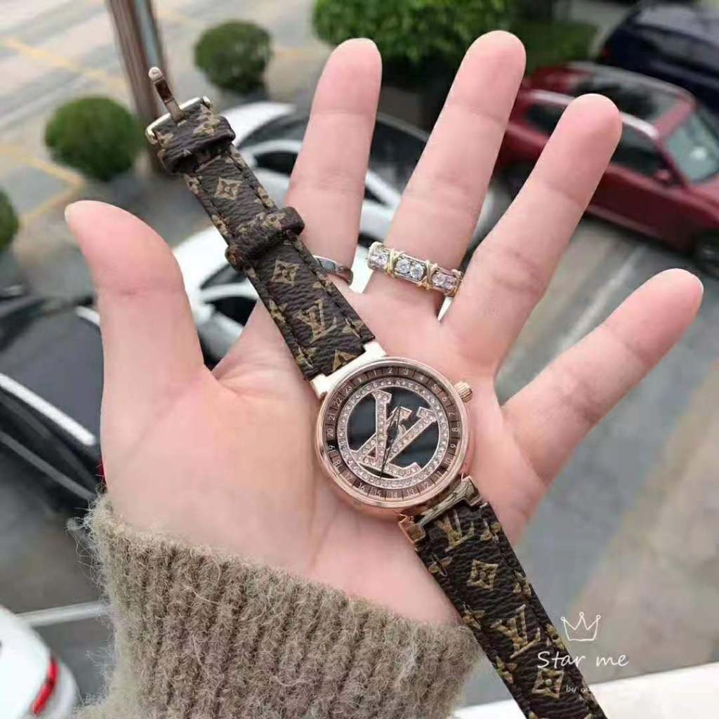 LV Watch louis vuitton Women Genuine Leather Strap Shopee Philippines