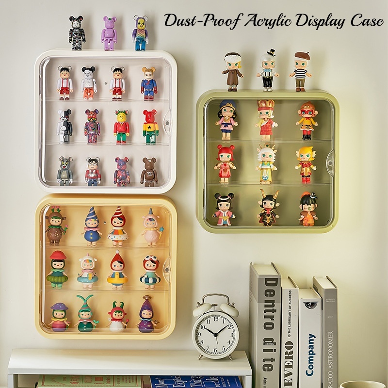 3-Tiers Acrylic Display Box Wall Mounted Storage Display Shelf Multi ...