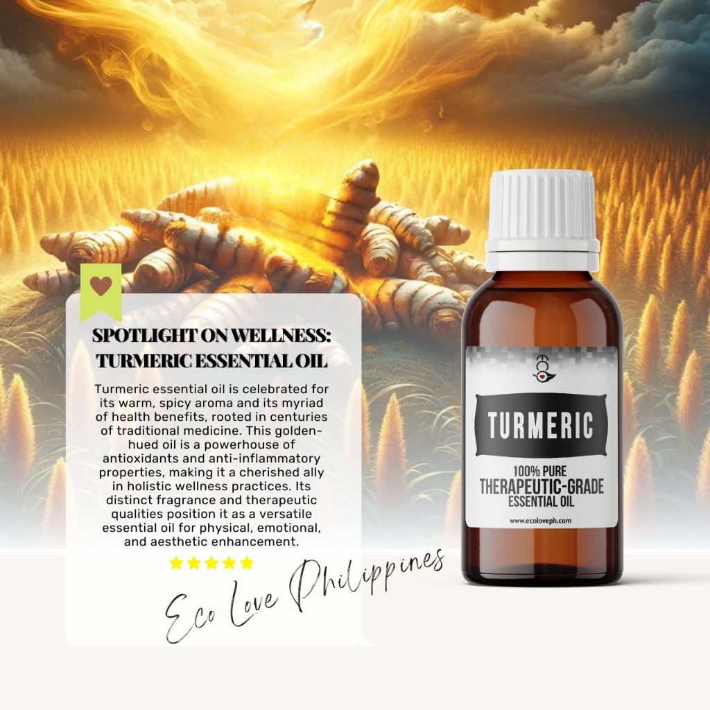 Eco Premium Turmeric Pure Essential Oil Therapeutic Grade, Steam ...