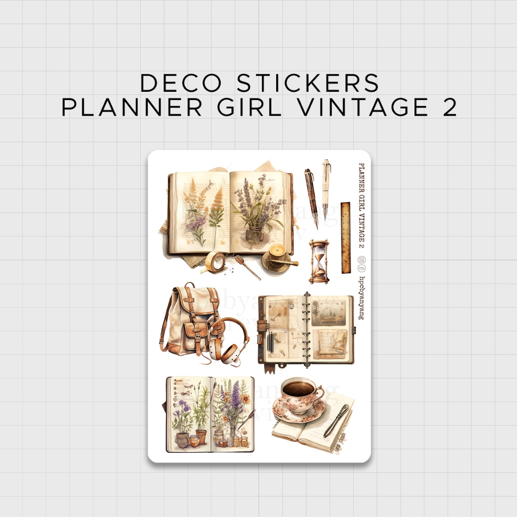 PLANNER GIRL VINTAGE 2 | Deco Sticker Sheet for your Planners and ...