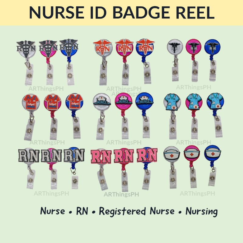 RN Nurse ID Badge Reel - Medical ID Badge Reel Holder - Gift for Nurses