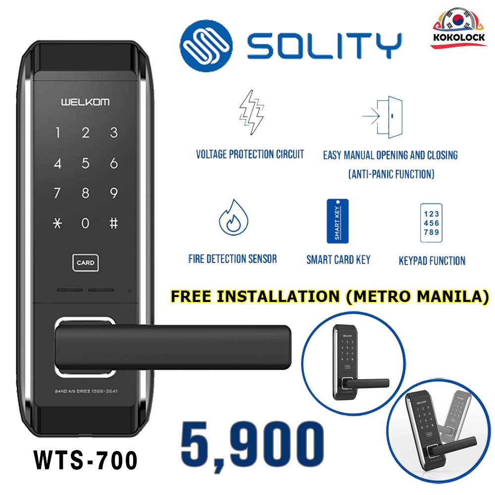 Solity Welkom WTS-700 Smart Door Lock | Shopee Philippines