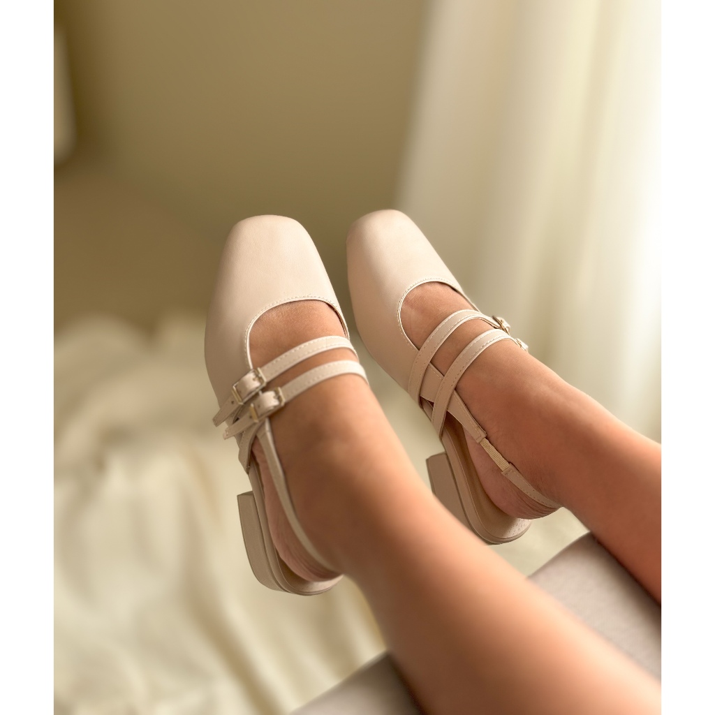 Tasi In Beige Pyrosi Wear 1 Inch Heels