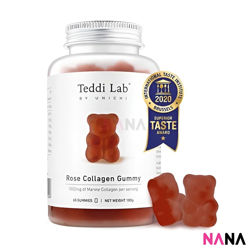 Unichi Teddi Lab Rose Collagen Gummy Bear 60 Gummies [Brand Authorized